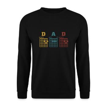 Vintage Guitar Chord Mean Dad Funny Music - Unisex Sweatshirt - black - Front - Alina (178cm) & Michal (187cm)