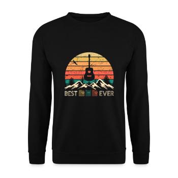 Bester Gitarren-Vati überhaupt Musik-Weinlese-Vatertag - Unisex Pullover - Schwarz - Vorne - Alina (178cm) & Michal (187cm)
