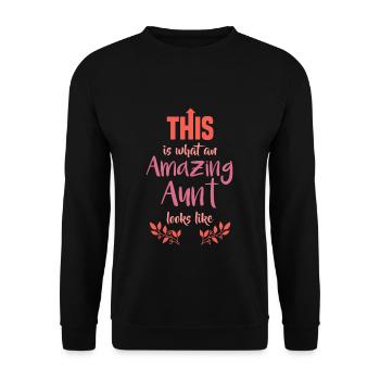 Amazing aunt gift best aunt favorite aunt - Unisex Sweatshirt - black - Front - Alina (178cm) & Michal (187cm)