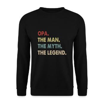 Opa L'homme Le mythe La légende Papi - Sweat-shirt Unisexe - noir - Devant - Alina (178cm) & Michal (187cm)