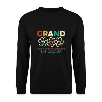Grand Paw Dog Lover Grandpaw Grandpa - Unisex Sweatshirt - black - Front - Alina (178cm) & Michal (187cm)
