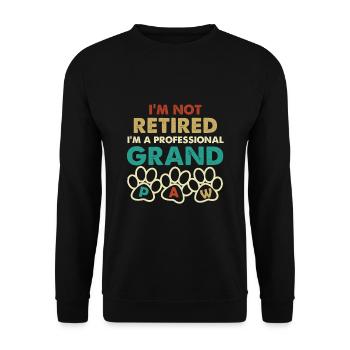 Grand Paw Retired Professional Grandpaw Funny Dog - Unisex Sweatshirt - black - Front - Alina (178cm) & Michal (187cm)
