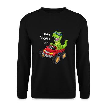 T-Rex Monster Truck Gift Tyrannosaurus Rex Car - Unisex Sweatshirt - black - Front - Alina (178cm) & Michal (187cm)