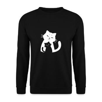 Cat Gift Outlines Kitten Shadow Domestic Cat - Unisex Sweatshirt - black - Front - Alina (178cm) & Michal (187cm)