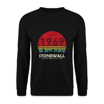 50th Anniversary Stonewall 1969 Was A Riot LGBTQ - Unisex Sweatshirt - black - Front - Alina (178cm) & Michal (187cm)