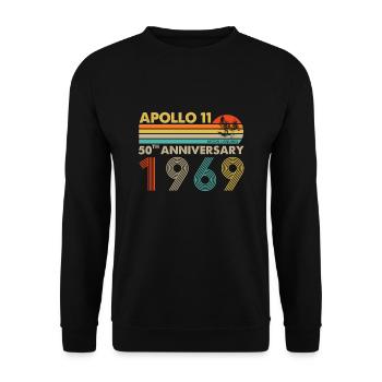 Apollo 11 50th Anniversary Moon Landing 1969 - Unisex Sweatshirt - black - Front - Alina (178cm) & Michal (187cm)