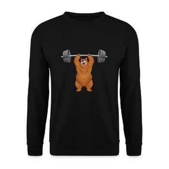 Ours haltérophile cadeau bodybuilder motivation - Sweat-shirt Unisexe - noir - Devant - Alina (178cm) & Michal (187cm)