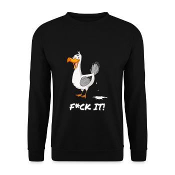 Fuck it seagull shit on it seagull shit bird poop - Unisex Sweatshirt - black - Front - Alina (178cm) & Michal (187cm)
