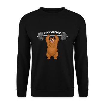 Haltérophile Cadeau Haltérophile Ours Gym - Sweat-shirt Unisexe - noir - Devant - Alina (178cm) & Michal (187cm)