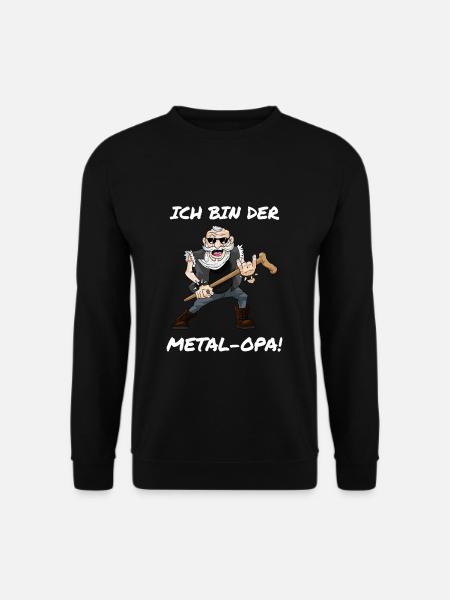 Ich bin der Metal-Opa Heavy Metal Großvater Rocker - Unisex Pullover - Schwarz