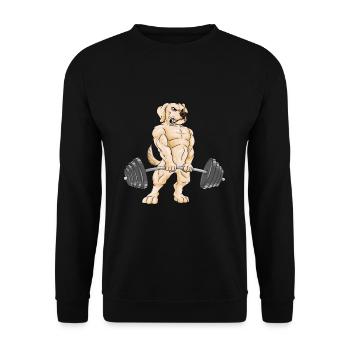 Labrador haltérophilie motivation gym gym - Sweat-shirt Unisexe - noir - Devant - Alina (178cm) & Michal (187cm)