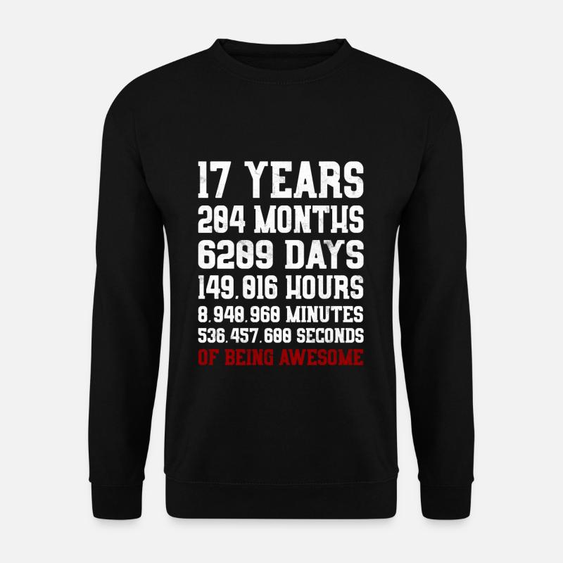 17 Years of being awesome Geschenk 17. Geburtstag - Unisex Pullover - Schwarz