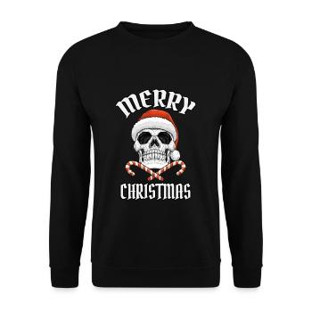 Crâne joyeux noël crâne nicholas - Sweat-shirt Unisexe - noir - Devant - Alina (178cm) & Michal (187cm)