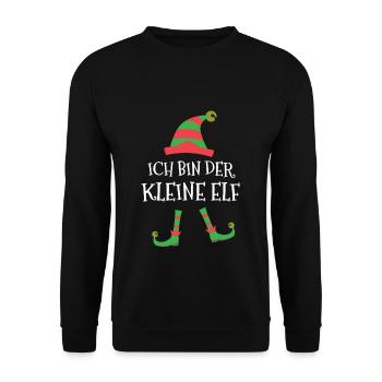 Der kleine Elf Kostüm lustige Familie Weihnachten - Unisex Pullover - Schwarz - Vorne - Alina (178cm) & Michal (187cm)