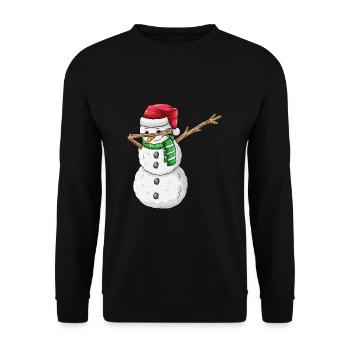 Enfants Bonhomme de neige Cadeau Noël - Sweat-shirt Unisexe - noir - Devant - Alina (178cm) & Michal (187cm)