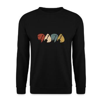 Guitar Pick Shirt Gift For Guitarist Retro Vintage - Unisex Sweatshirt - black - Front - Alina (178cm) & Michal (187cm)