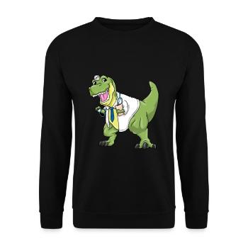 T-Rex docteur costume carnaval docteur dinosaure - Sweat-shirt Unisexe - noir - Devant - Alina (178cm) & Michal (187cm)