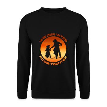 Motocross Vater und Tochter Dirt Bike Motorrad - Unisex Pullover - Schwarz - Vorne - Alina (178cm) & Michal (187cm)