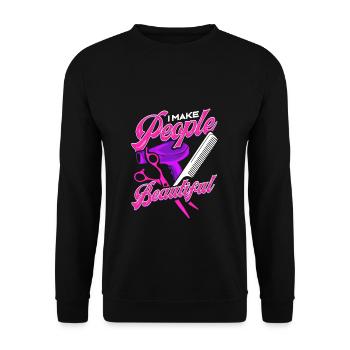 Coiffeur coiffeur salon coiffeur coiffeur - Sweat-shirt Unisexe - noir - Devant - Alina (178cm) & Michal (187cm)