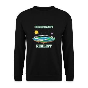 Flat Earth Conspiracy Earth Flat Earth - Unisex Sweatshirt - black - Front - Alina (178cm) & Michal (187cm)