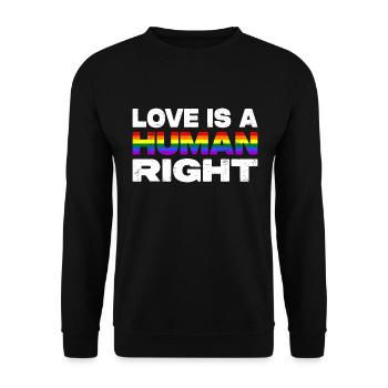 Love Is A Human Right LGBTQIA+ CSD Gay Pride - Unisex Sweatshirt - black - Front - Alina (178cm) & Michal (187cm)
