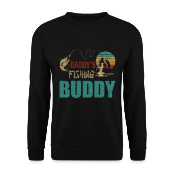 Daddys Fishing Buddy Angeln Karpfen - Unisex Pullover - Schwarz - Vorne - Alina (178cm) & Michal (187cm)