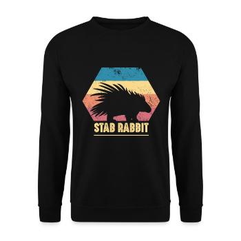 Stab Kaninchen Stachelschwein Wildlife - Unisex Pullover - Schwarz - Vorne - Alina (178cm) & Michal (187cm)