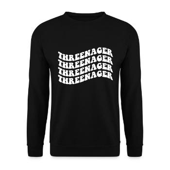 Threenager Toddler Troisième Trois ans Fun - Sweat-shirt Unisexe - noir - Devant - Alina (178cm) & Michal (187cm)