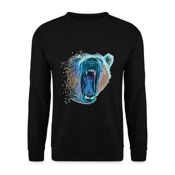 Ours polaire - Sweat-shirt Unisexe - noir - Devant - Alina (178cm) & Michal (187cm)