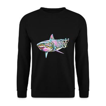 Shark - Unisex Sweatshirt - black - Front - Alina (178cm) & Michal (187cm)