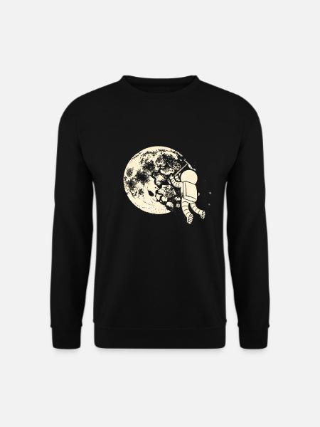 Mond Mondlandung Astronaut Bergbau - Unisex Pullover - Schwarz