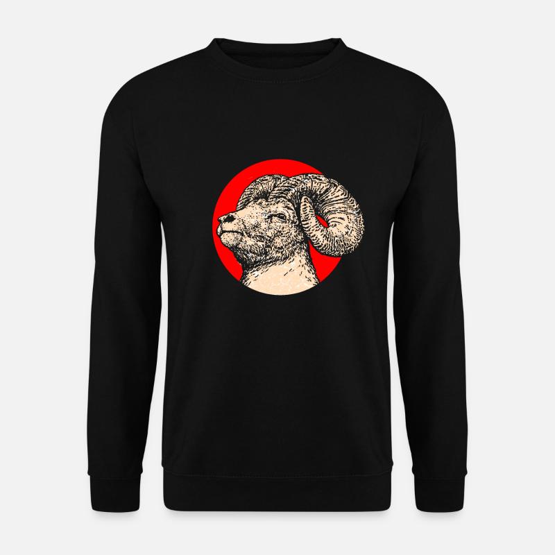 Widder Schaf Mufflon - Unisex Pullover - Schwarz