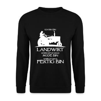Landwirt - Unisex Pullover - Schwarz - Vorne - Alina (178cm) & Michal (187cm)