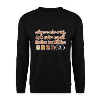 Café noir ou blanc n’a pas d’importance - Sweat-shirt Unisexe - noir - Devant - Alina (178cm) & Michal (187cm)