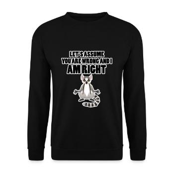 Lemur Schlaumeier - Unisex Sweatshirt - black - Front - Alina (178cm) & Michal (187cm)