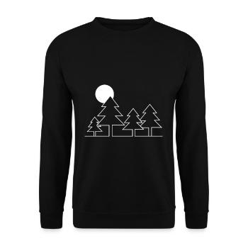 Wald - Unisex Pullover - Schwarz - Vorne - Alina (178cm) & Michal (187cm)