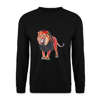 Lion - Sweat-shirt Unisexe - noir - Devant - Alina (178cm) & Michal (187cm)