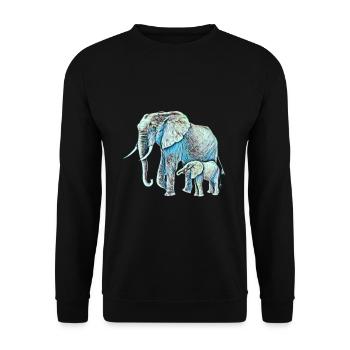 Elephant - Unisex Sweatshirt - black - Front - Alina (178cm) & Michal (187cm)