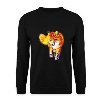Renard - Sweat-shirt Unisexe - noir - Devant - Alina (178cm) & Michal (187cm)
