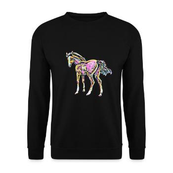 Cheval - Sweat-shirt Unisexe - noir - Devant - Alina (178cm) & Michal (187cm)