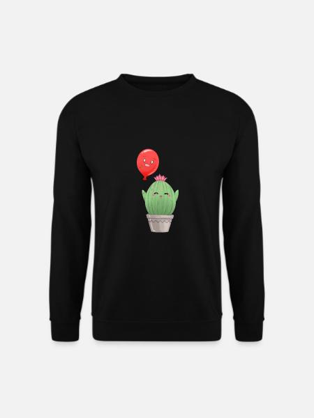 Kaktus mit Ballon - Unisex Pullover - Schwarz