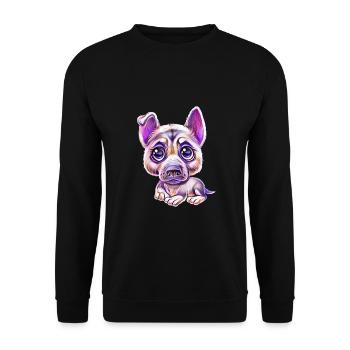 German Shepherd - Unisex Sweatshirt - black - Front - Alina (178cm) & Michal (187cm)