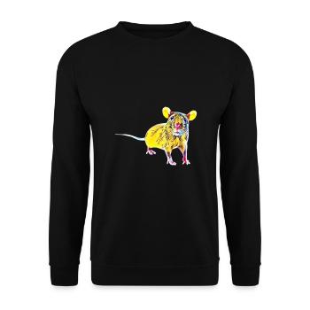 Ratte - Unisex Pullover - Schwarz - Vorne - Alina (178cm) & Michal (187cm)