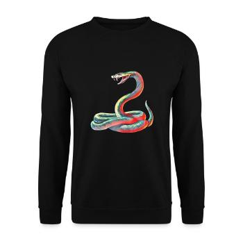 Schlange - Unisex Pullover - Schwarz - Vorne - Alina (178cm) & Michal (187cm)