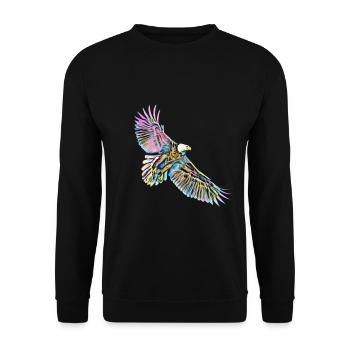 Adler - Unisex Pullover - Schwarz - Vorne - Alina (178cm) & Michal (187cm)
