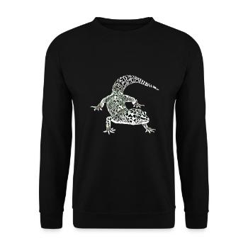 Gecko - Unisex Pullover - Schwarz - Vorne - Alina (178cm) & Michal (187cm)