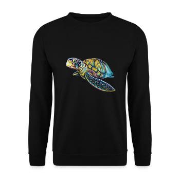 Sea turtle - Unisex Sweatshirt - black - Front - Alina (178cm) & Michal (187cm)