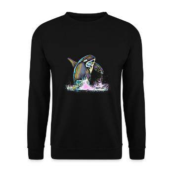 Orca - Unisex Sweatshirt - black - Front - Alina (178cm) & Michal (187cm)