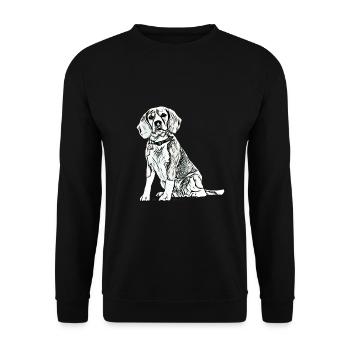 Beagle - Sweat-shirt Unisexe - noir - Devant - Alina (178cm) & Michal (187cm)