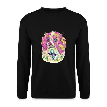 Cavalier King Charles Spaniel - Unisex Sweatshirt - black - Front - Alina (178cm) & Michal (187cm)